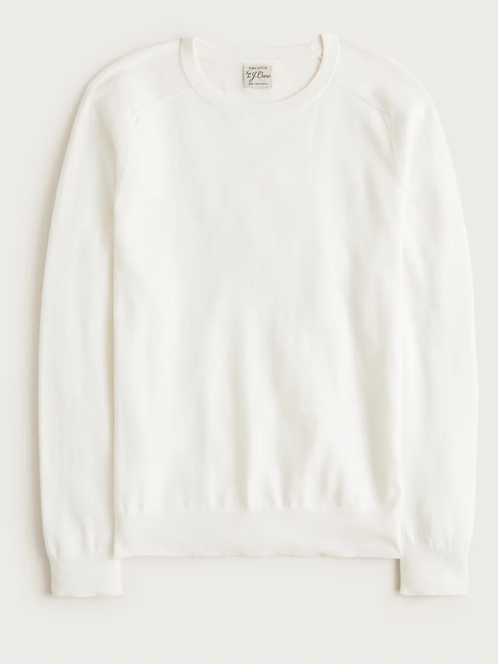 J crew ivory Pima cotton crewneck sweater